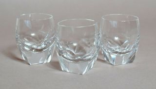 Three Good Quality Vintage Moser Glass Drinking Glasses Small Tumblers
