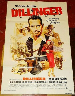 Dillinger Orig 1973 Gangster Action 1sheet Poster Warren Oates,  Ben Johnson