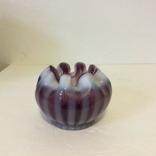 Fenton Plum Opalescent Rib Optic Vase