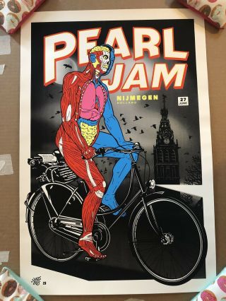 Pearl Jam Ames Bros Poster Nijmegen,  Holland Not Emek Eddie Vedder Ten Club