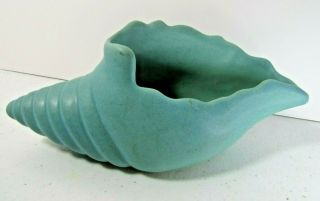 Van Briggle Pottery Blueish Green Conch Sea Shell Vintage Colorado Springs Usa