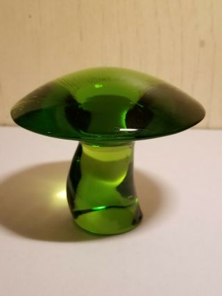 Vintae Viking Glass Avocado Green Mushroom - Large