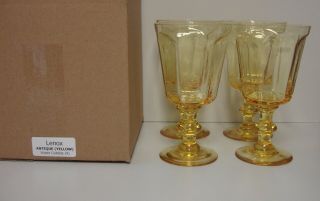 Lenox Antique (yellow) Water Goblets Set Of Four More Item Avail