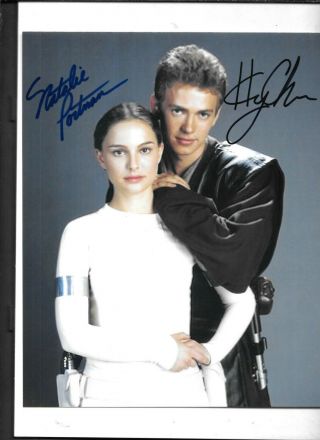 Natalie Portman Hayden Christensen Star Wars Autograph Movie Photograph 8x10 "