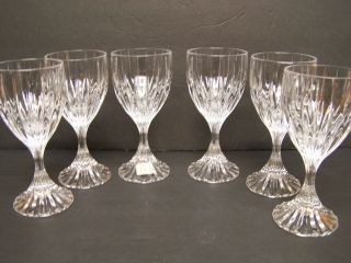 Mikasa Park Lane Set Of 6 Wine Glasses 6 3/8 " Crystal Clear Perfect W.  Germany