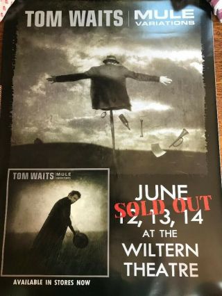 Tom Waits 1999 Wiltern Theatre La Concert Poster Mule Variations Promo 24x36 Nm