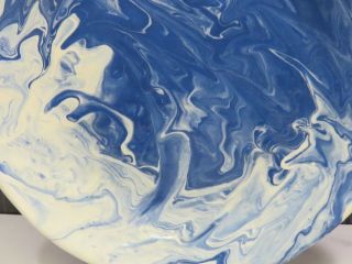 RARE Jeff White Pottery PA Signed Blue White Marbled Platter Plate Charger 2009 5