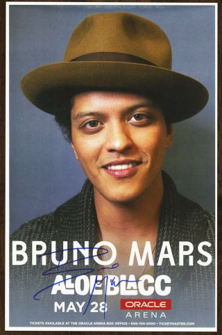 Bruno Mars Autographed Gig Poster When I Was Your Man