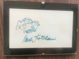 Hank Ketcham - Dennis The Menace Creator - Autographed Drawing