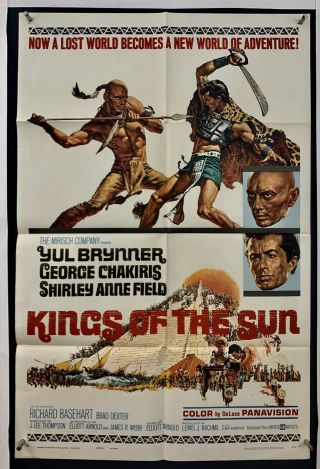 Kings Of Sun Movie Poster (fine) One Sheet 1964 Folded Yul Brynner 4340