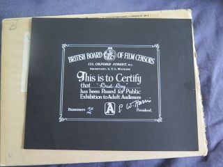 British Bbfc Film Certification Card Bad Boy 1949