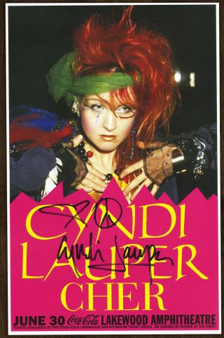 Cyndi Lauper Autographed Gig Poster I Drove All Night