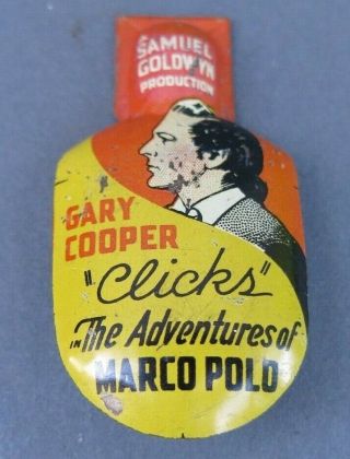 Vintage Cary Cooper Tin Clicker - The Adventures Of Marco Polo