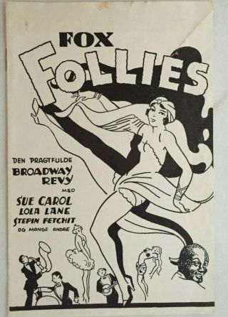 Fox Movietone Follies Of 1929 John Breeden Lola Lane 1929 Danish Movie Program