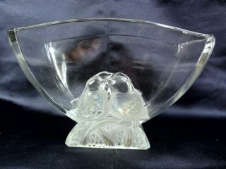Verlys Frosted Love Birds Crystal Vase