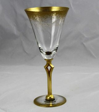 Morgantown Paragon 7624 Art Moderne Gold Flecked Wine Glass Multiple Available