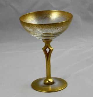 Morgantown Paragon 7624 Gold Flecked Champagne Coupe Glass Multiple Available
