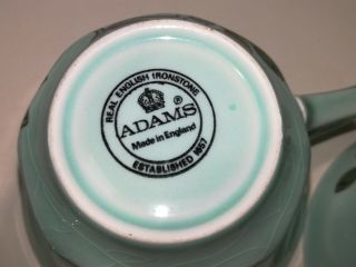 ADAMS China CALYX WARE Singapore Bird - Flat Tea Cups & Saucers Vintage Set of 8 5