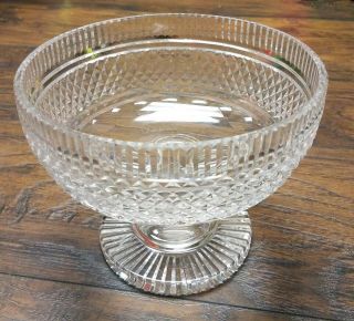 Vintage Waterford Crystal 7 1/4 Inch Footed Bowl Compote Centerpiece Euc