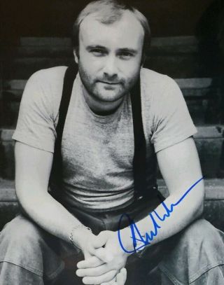 Phil Collins Hand Signed 8x10 Photo W/ Holo