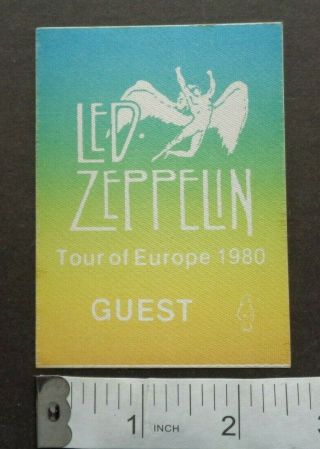 Led Zeppelin,  Vintage Cloth Backstage Pass,  1980 Tour,  Rare,