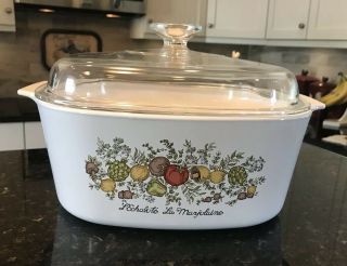 Corning Ware Spice Of Life 5 Qt Casserole Dutch Oven W/ Dome Pyrex Lid A - 5 - B