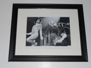 Framed Queen Freddie Mercury / Brian May 1977 On Stage Poster 14 " By 17 "