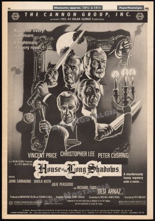 House Of The Long Shadows_orig.  1983 Trade Ad / Poster_vincent Price_cushing
