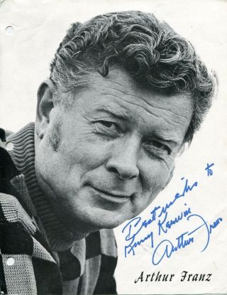 Arthur Franz Actor The Caine Mutiny & Sands Of Iwo Jima Signed Photo Autograph