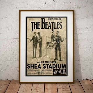 The Beatles 1965 First Shea Stadium Concert Three Print Options Or Framed Poster