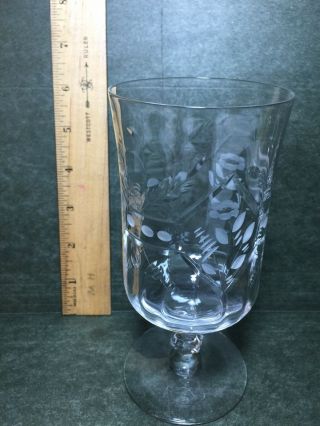 Libbey Rock Sharpe Iced Tea Goblets - Set Of 6.  Cut & Etched Crystal.  " Romance "