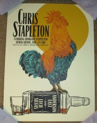 Chris Stapleton Concert Gig Tour Poster Print Fresno 8 - 31 - 17 2017 John Vogl
