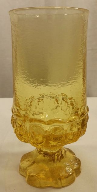 Vintage Fostoria SORRENTO Yellow 10oz Iced Tea Water TUMBLERS/GLASSES Set of 4 2