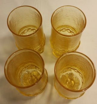 Vintage Fostoria SORRENTO Yellow 10oz Iced Tea Water TUMBLERS/GLASSES Set of 4 3