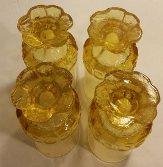 Vintage Fostoria SORRENTO Yellow 10oz Iced Tea Water TUMBLERS/GLASSES Set of 4 5