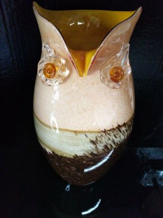 Murano Large Handblown Owl Vase 2