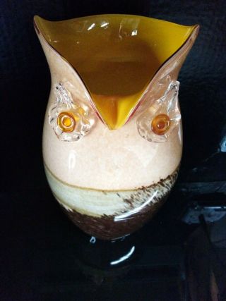 Murano Large Handblown Owl Vase 3
