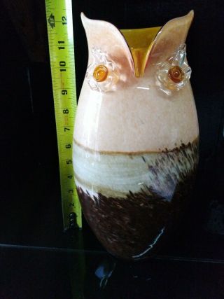 Murano Large Handblown Owl Vase 8