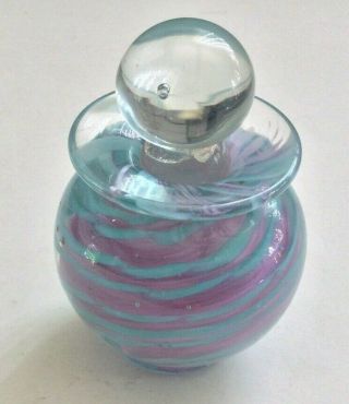 Vintage Lundberg Studios Daniel Salazar Signed Art Glass Perfume Bottle 10/95