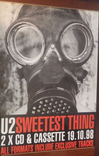 40x60 " Huge Subway Poster U2 1998 Sweetest Thing Gas Mask Cd Cover Nos
