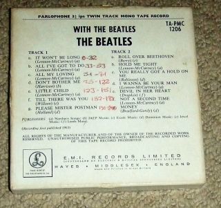 The BEATLES - With the Beatles - Mono Reel - to - Reel Tape 3