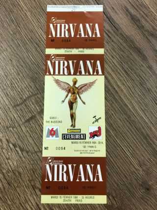 Nirvana Cancelled Gig Ticket For The 15th February 1994 Kurt Cobain