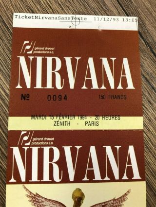 Nirvana cancelled gig ticket for the 15th February 1994 Kurt Cobain 4