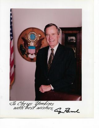 Autographed 8x10 Former President George Bush,  Senior.  Signed In 1998.  S&h