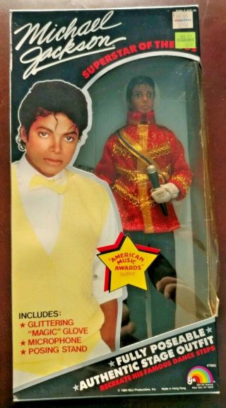 1984 Michael Jackson Ama Doll With Glitter Glove,  Socks,  Dancing Shoes & Stand