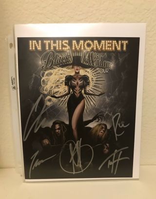 In This Moment Signed Autographed Black Widow Promo Photo Maria Brink Metal