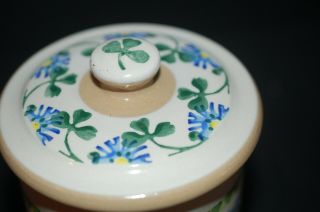 Nicholas Mosse Pottery Ireland Shamrock Clover Canister With Lid 3