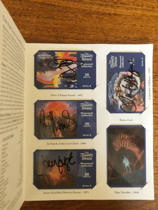 Moody Blues Hand - Signed Collectible Phonecard Set - Unframed