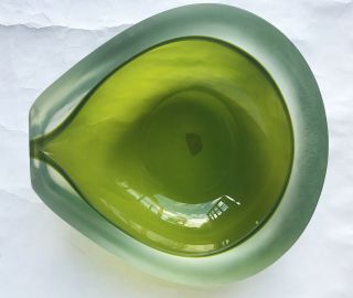 Cut & Polished Murano Glass Sommerso Geode Bowl,  Label,  Seguso