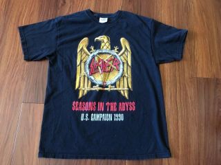 Vintage Adult Slayer Seasons In The Abyss Us Campaign 1990 Size L Shirt Vtg